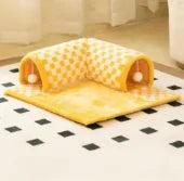 Cama para Gatos Tipo Túnel/Labirinto com Entrada para Escavar – Inclui Cobertor Removível e Lavável